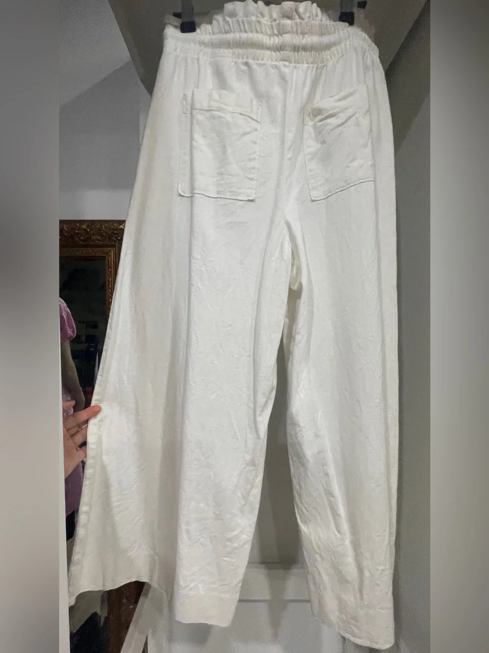 Linen Wide Leg Pants, S